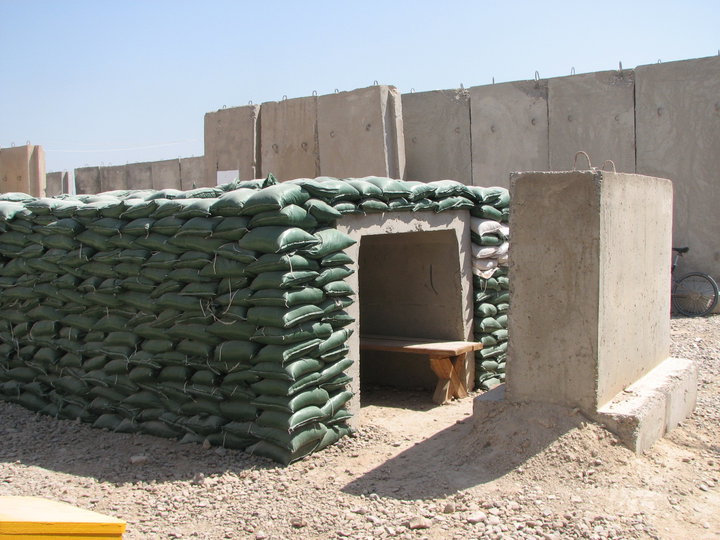 One of the smaller bunkers we used to evacuate to when rockets or mortars would come in.  Circa 2007-2008 - Diwaniyah, Iraq